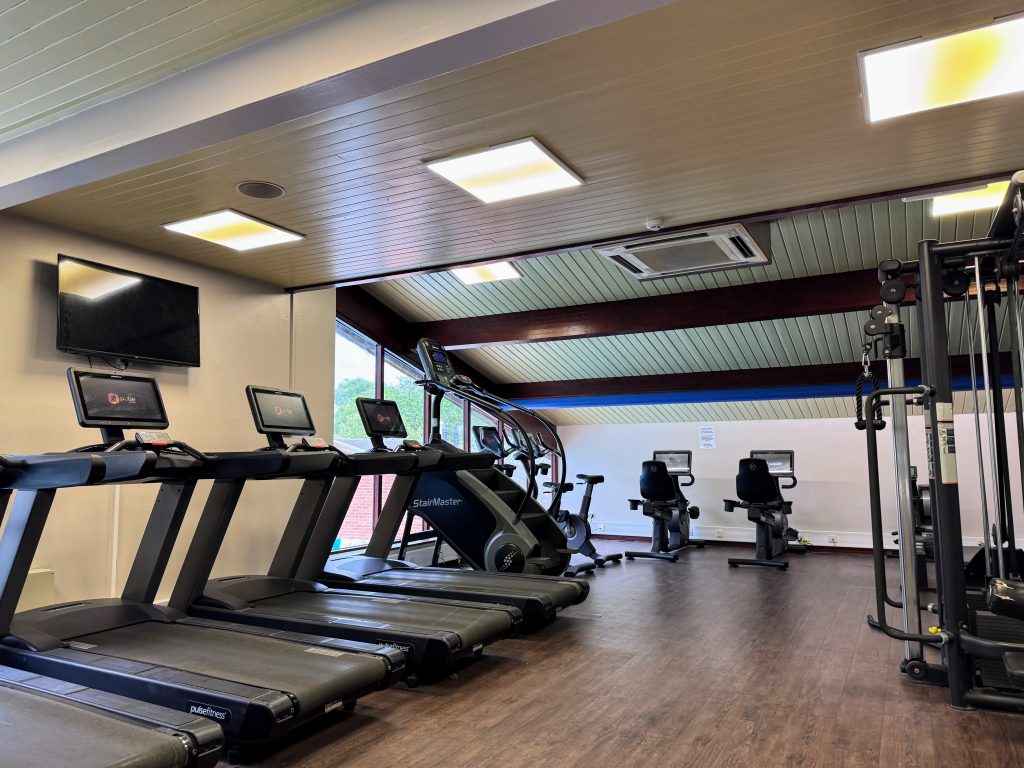 New Forest with Kids, Away Resorts Sandy Balls Holiday Village Park Review, frugal mum guide, photo of gym