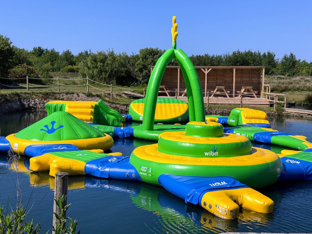 North Devon Wake Park with kids - our aqua park review, frugal mum guide, photo of wibit inflatable for younger kids