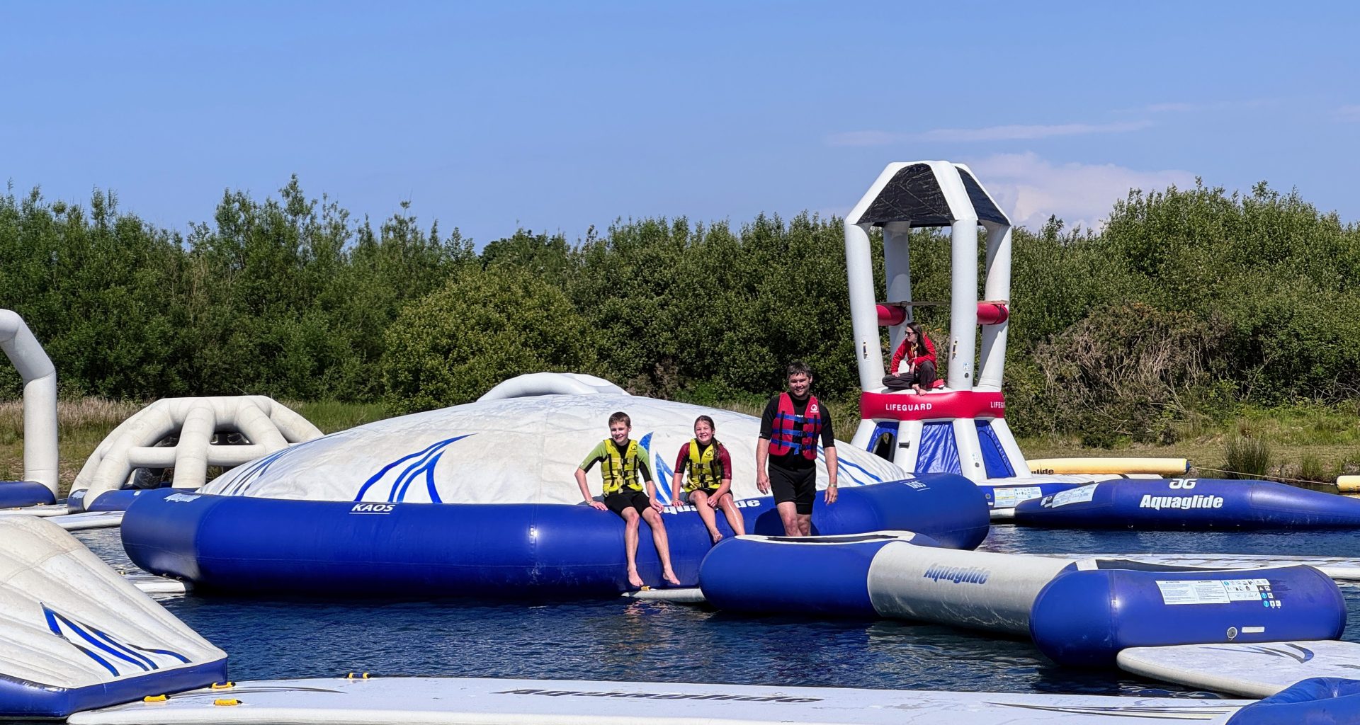 North Devon Wake Park with kids - our aqua park review, frugal mum guide