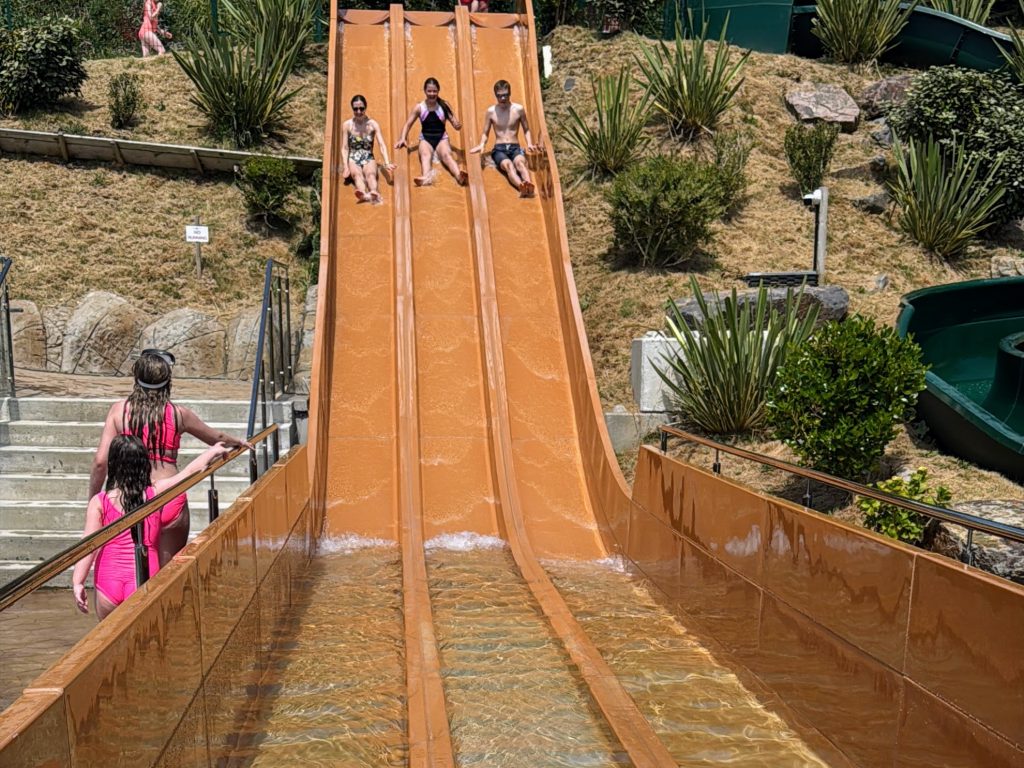 North Devon with Kids, Woolacombe Bay and Twitchen House Holiday Park Review, frugal mum, photo of waterslides