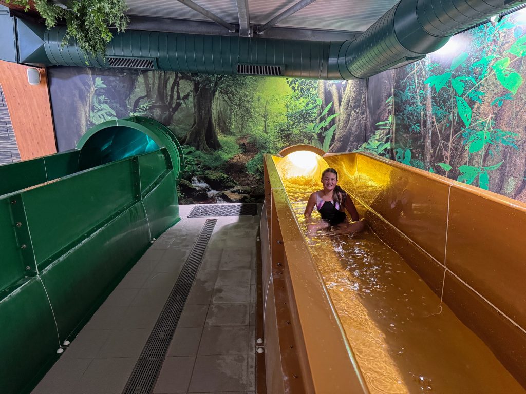 North Devon with Kids, Woolacombe Bay and Twitchen House Holiday Park Review, frugal mum, photo of indoor pool slides