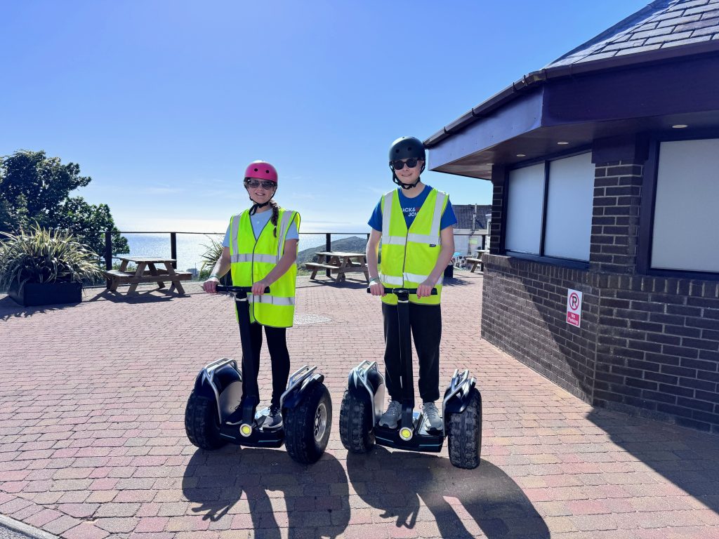 North Devon with Kids, Woolacombe Bay and Twitchen House Holiday Park Review, frugal mum, photo of kids on segway safari