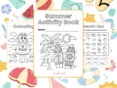 Printable kids' summer travel activity book, frugal mum family travel
