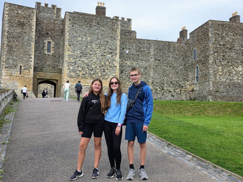 Visiting Dover Castle with kids, a fun family day out guide, frugal mum photo outside of the castle