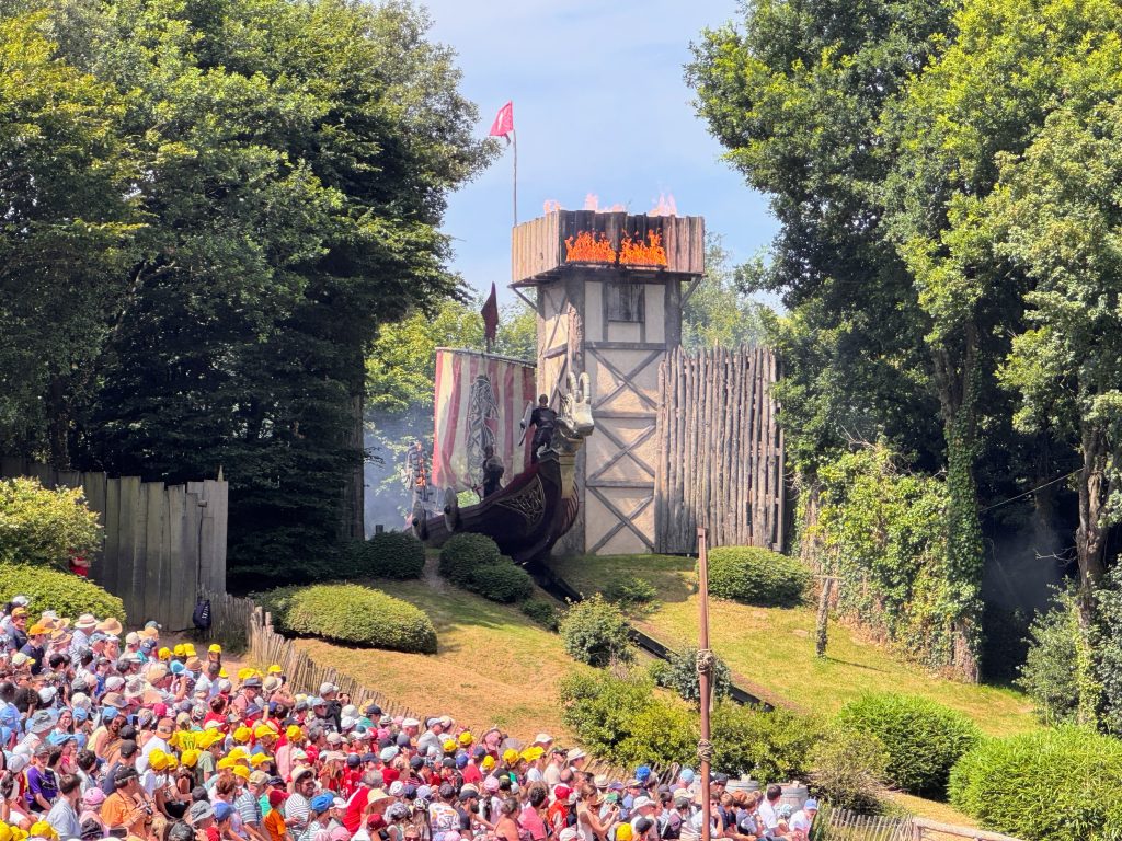 The ultimate family guide for visiting Puy du Fou France with kids, frugal mum travel guide, photo of viking boat