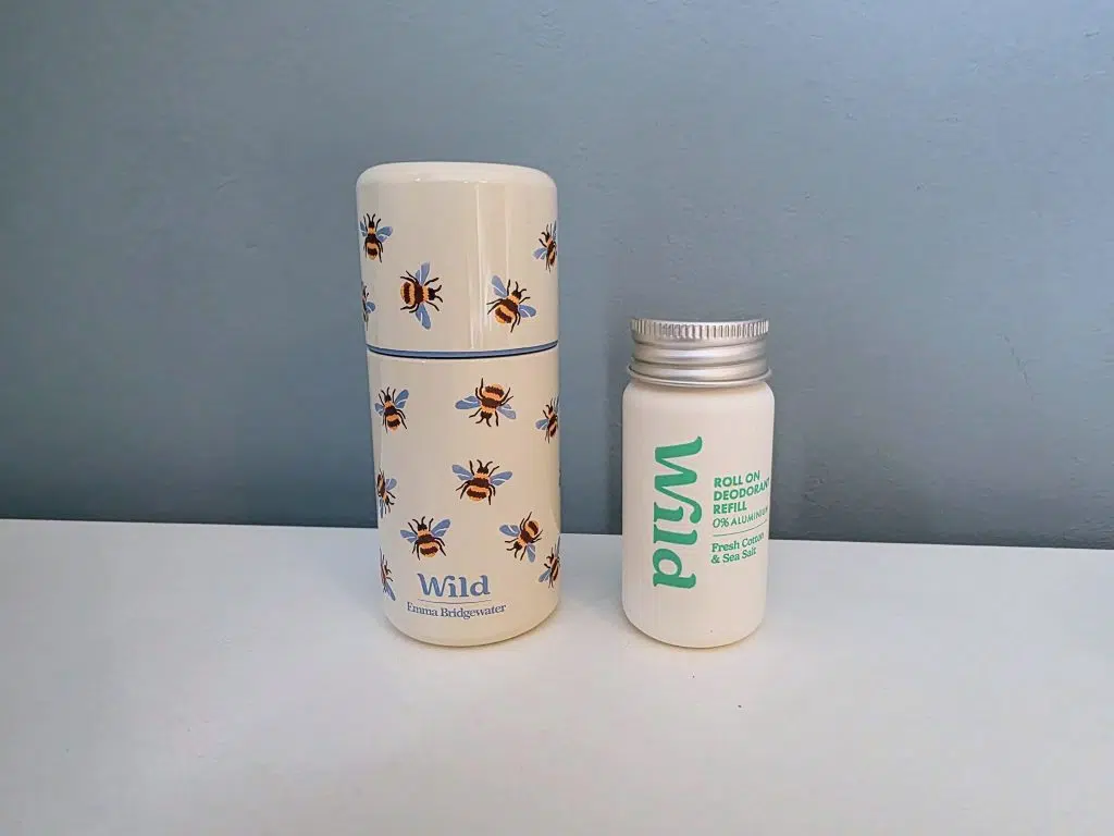 Wild Deodorant Review and 20% off discount code, frugal mum guide, roll on photo