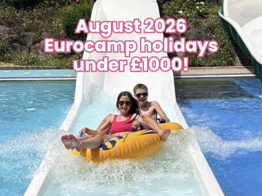 Eurocamp school summer holiday deals, August 2026 under £1000, frugal mum travel guide