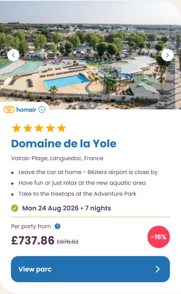 Eurocamp 2026 school holiday deals, August budget summer breaks, frugal mum travel guide, photo of domaine de la yole, france