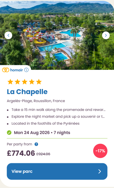 Eurocamp 2026 school holiday deals, August budget summer breaks, frugal mum travel guide, photo of la chapelle, france