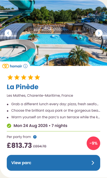 Eurocamp 2026 school holiday deals, August budget summer breaks, frugal mum travel guide, photo of la pinede, france