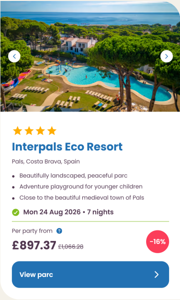 Eurocamp 2026 school holiday deals, August budget summer breaks, frugal mum travel guide, photo of interpals eco resort, spain