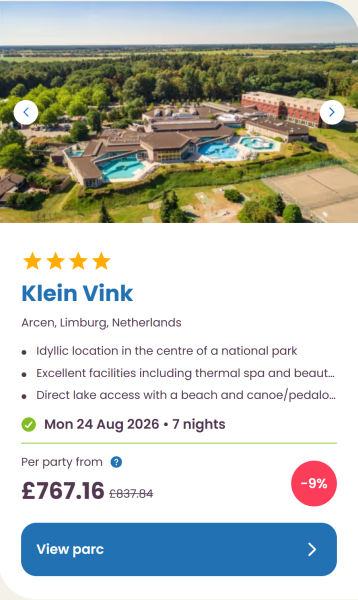 Eurocamp 2026 school holiday deals, August budget summer breaks, frugal mum travel guide, photo of klein vink, netherlands