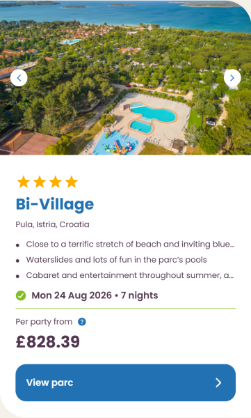 Eurocamp 2026 school holiday deals, August budget summer breaks, frugal mum travel guide, photo of bi village, croatia