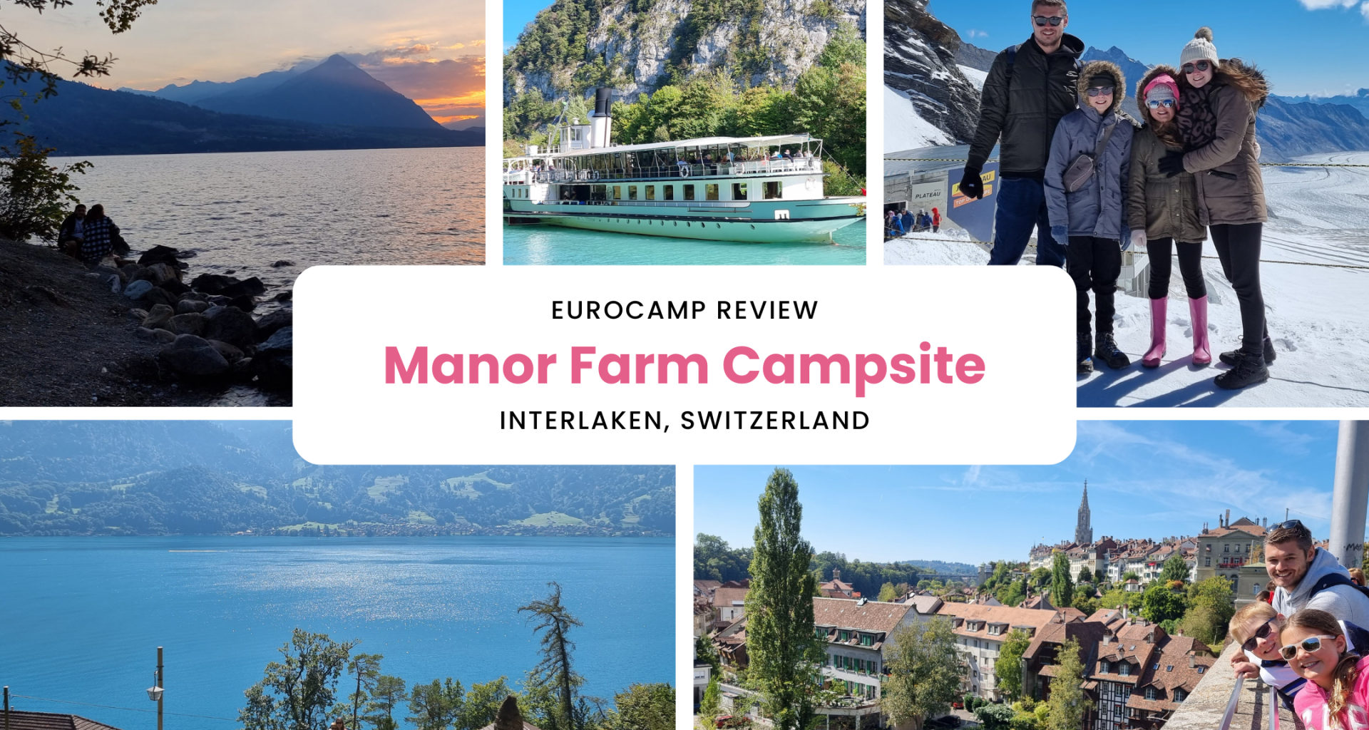 Manor Farm Campsite, Interlaken, Switzerland, lake, Eurocamp holiday, sunset, frugal mum review photo
