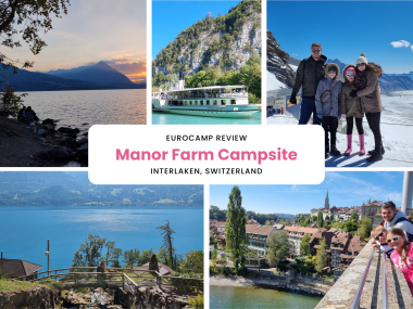 Manor Farm Campsite, Interlaken, Switzerland, lake, Eurocamp holiday, sunset, frugal mum review photo