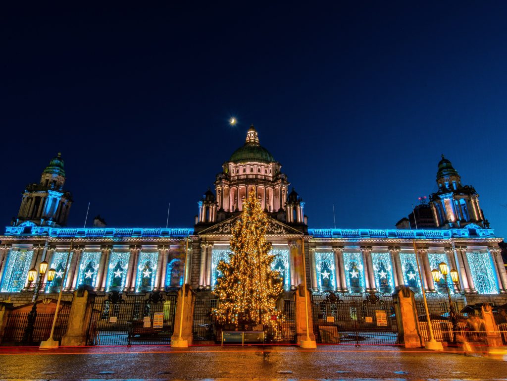 The 10 best UK Christmas Markets to visit with kids, frugal mum family travel guide, photo of belfast city hall christmas market