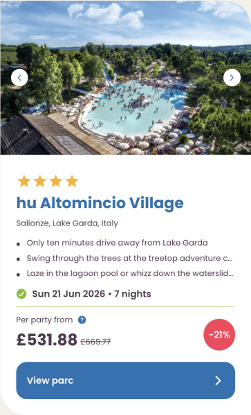 Eurocamp summer holiday sale and deals for 2026, frugal mum travel guide, hu altomincio village, lake garda