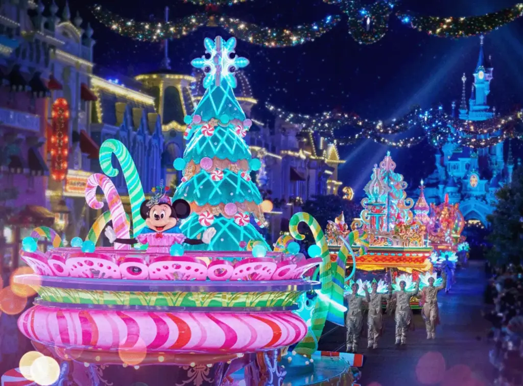 The best places to stay near Disneyland Paris at Christmas, frugal mum winter travel guide, photo of christmas parade