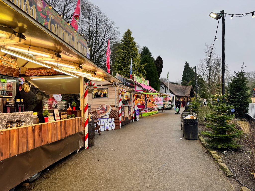 Kent with Kids, Tunbridge Wells Christmas SKATE review & guide, frugal mum, photo of food stalls