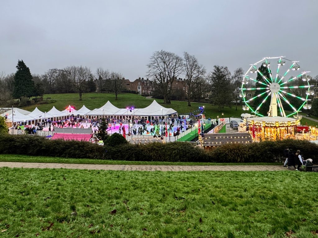 Kent with Kids, Tunbridge Wells Christmas SKATE review & guide, frugal mum, photo of caverley park ice rink