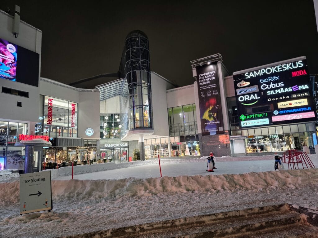 free cheap things to do in Rovaniemi with kids, frugal mum Lapland travel guide, photo of shopping centre