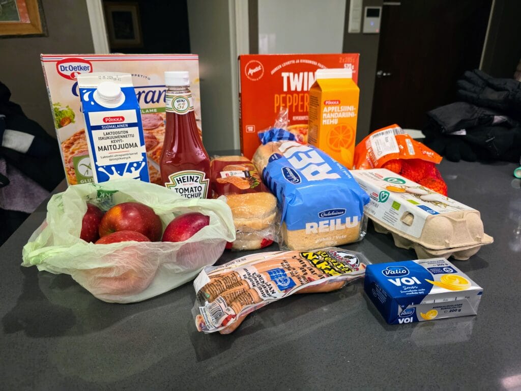 Where to eat in Rovaniemi with kids, frugal mum family restaurant guide, photo of supermarket shop