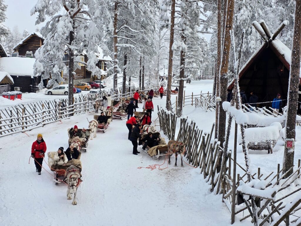 The best reindeer sleigh rides in Rovaniemi for families, frugal mum travel guide