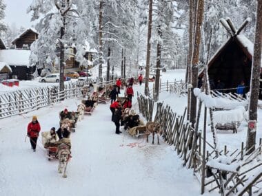 The best reindeer sleigh rides in Rovaniemi for families, frugal mum travel guide