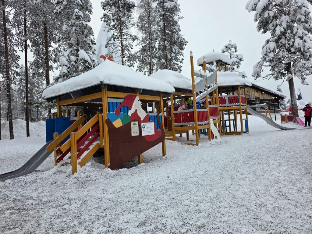 Santa Claus Village Rovaniemi frugal mum travel guide, photo of play park