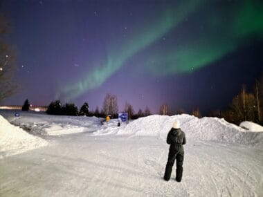 best places to see the Rovaniemi Northern Lights without a tour, frugal mum travel guide