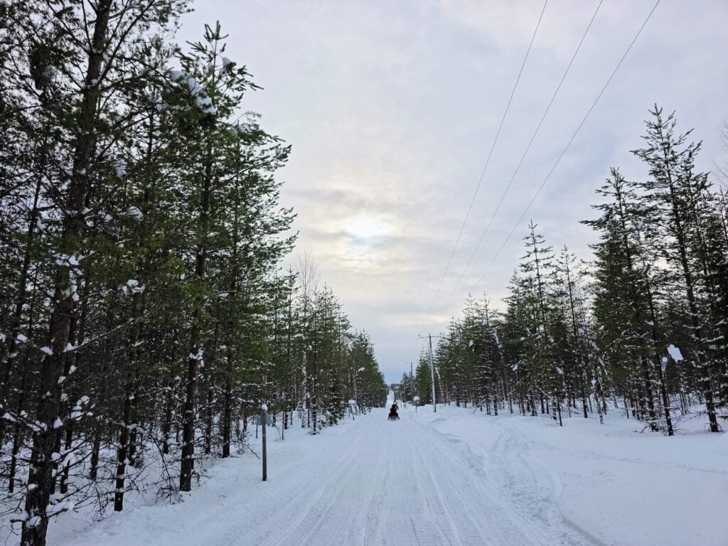 Snowmobile Safari in Rovaniemi with kids our honest review, frugal mum lapland travel guide, photo of safari with nordicunique travels