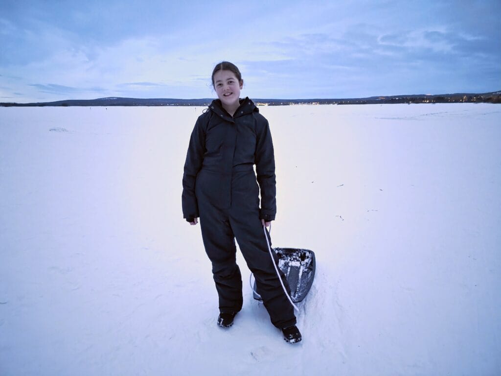 3 days in Rovaniemi with kids the perfect lapland family itinerary, frugal mum finland travel guide, photo of sledging