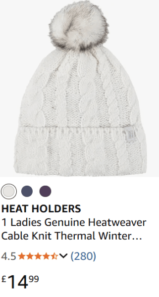 Lapland packing list for families, frugal mum travel guide, image of heat holders hat
