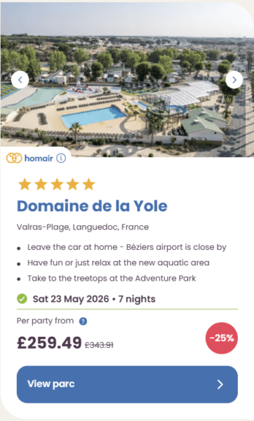 50 Eurocamp holidays cheap summer deals, frugal mum travel guide, image of domaine de la yole, south of france