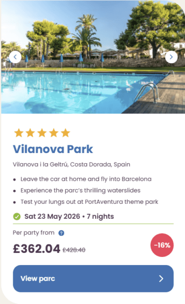 50 Eurocamp holidays cheap summer deals, frugal mum travel guide, image of vilanova park, spain
