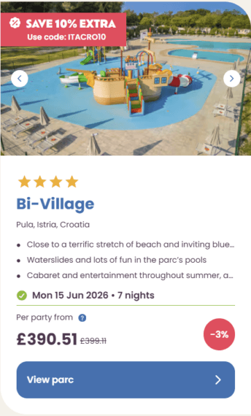 50 Eurocamp holidays cheap summer deals, frugal mum travel guide, image of bi village, croatia