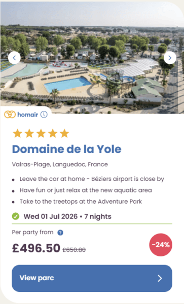 50 Eurocamp holidays cheap summer deals, frugal mum travel guide, image of domaine de la yole, france