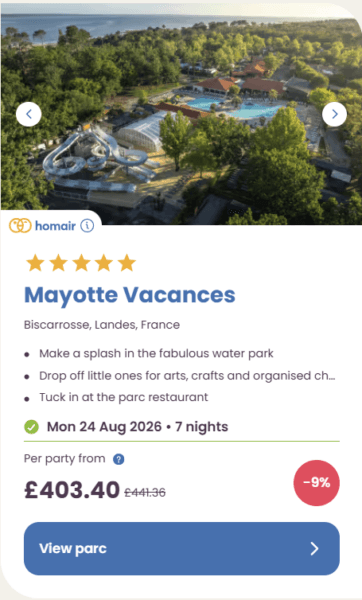 50 Eurocamp holidays cheap summer deals, frugal mum travel guide, image of mayotte vacances, france