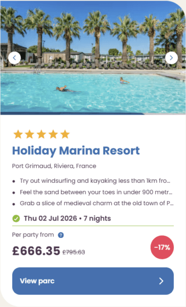 50 Eurocamp holidays cheap summer deals, frugal mum travel guide, image of holiday marina resort, france