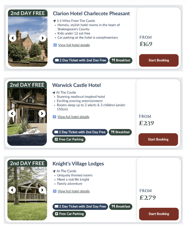 Warwick Castle Hotel Review, frugal mum travel guide, photo of warwick castle accommodation prices