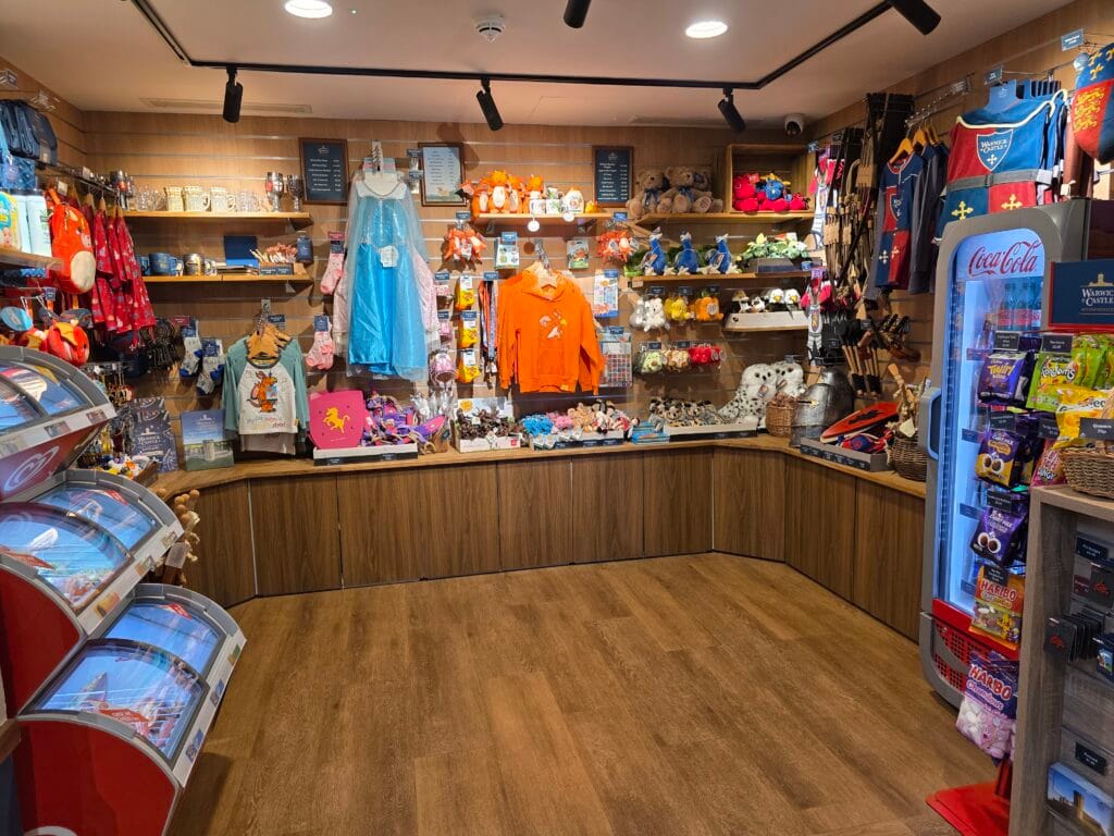 Warwick Castle Hotel Review, frugal mum travel guide, photo of warwick castle hotel shop
