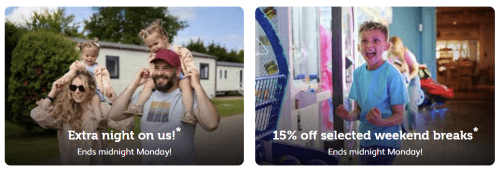 Family Travel Deals, May Bank Holiday 2026 Sales, frugal mum travel guide, image of parkdean resorts offers