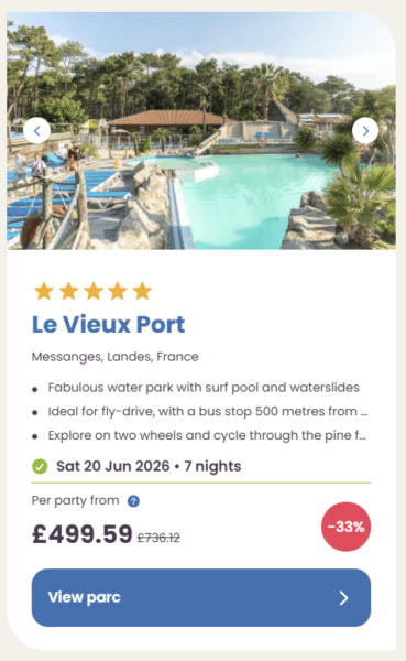 Eurocamp Last Minute Deals, summer 2026, la vieux port