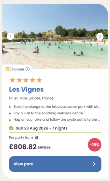 Eurocamp Last Minute Deals, summer 2026, les vignes
