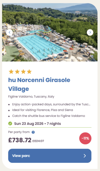 Eurocamp Last Minute Deals, summer 2026, hu norcenni girasole village