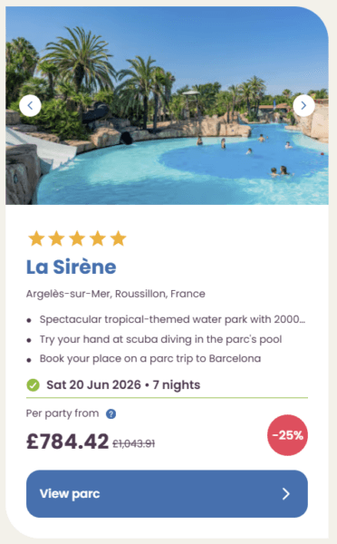 Eurocamp Last Minute Deals, summer 2026, la sirene
