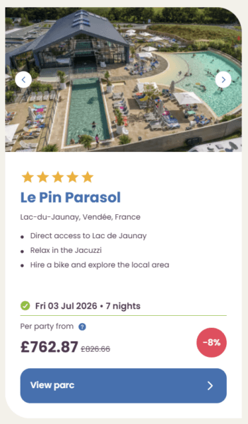 Eurocamp Last Minute Deals, summer 2026, le pin parasol