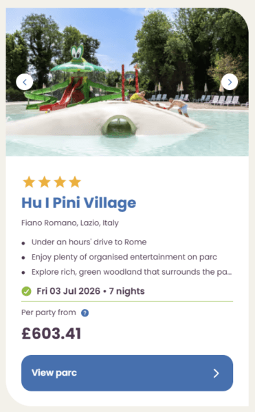 Eurocamp Last Minute Deals, summer 2026, hu i pini village
