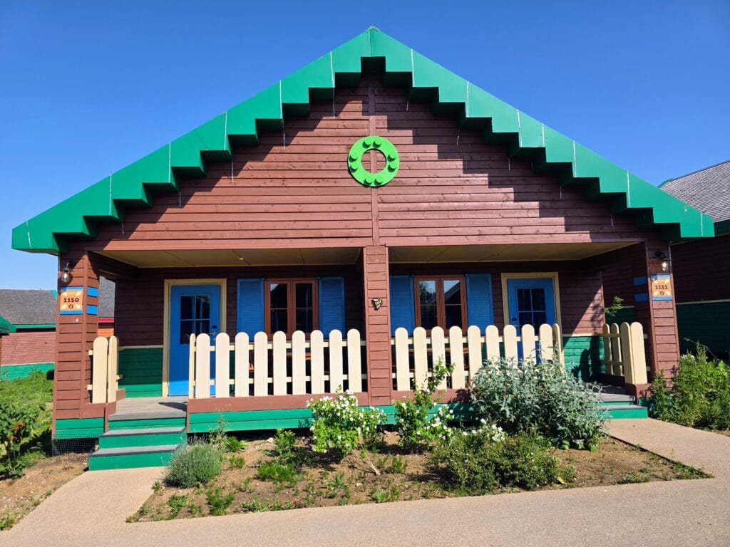 LEGOLAND Windsor Hotel and woodland village lodges review, frugal mum guide, photo of lodge exterior