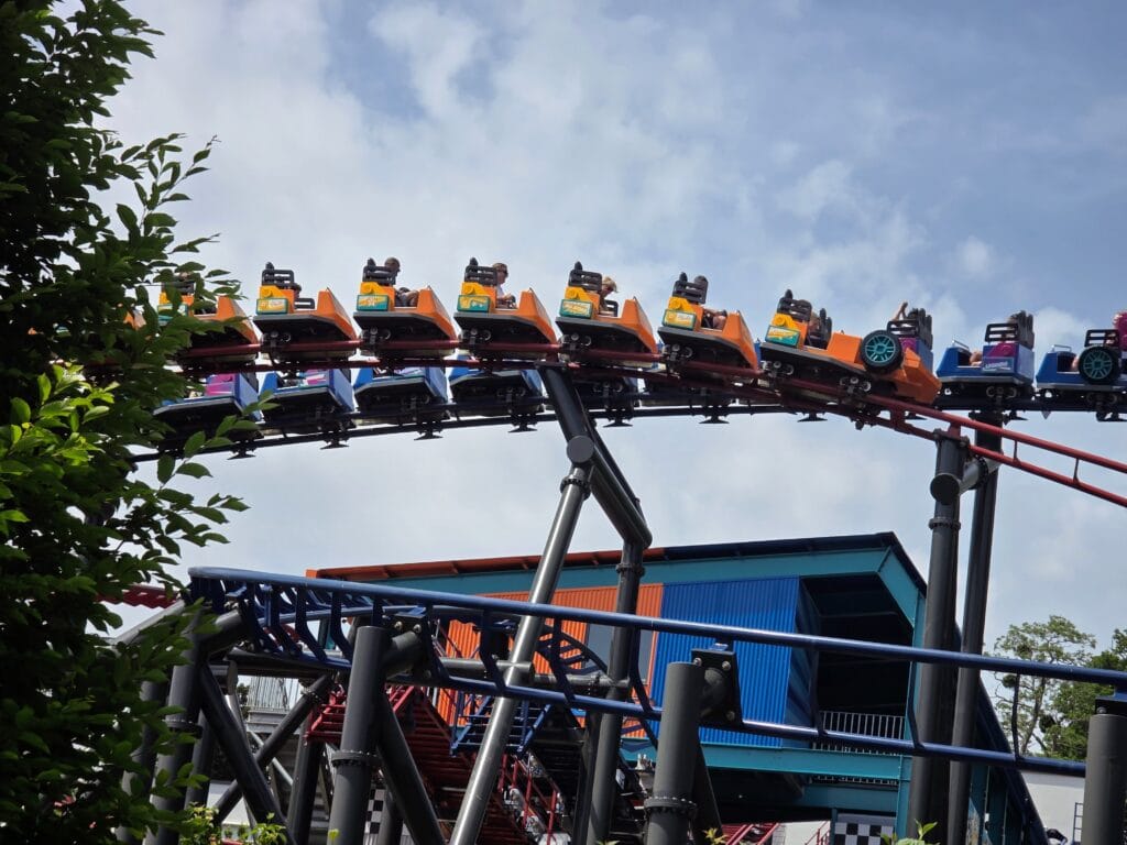 LEGOLAND Windsor Hotel and woodland village lodges review, frugal mum guide, photo of rollercoaster